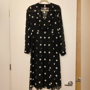 Anne Klein Sheer Polka Dot Midi Dress -  US 8